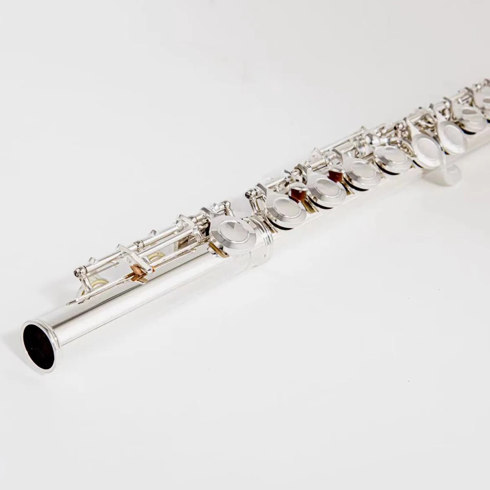 JYFL-2000S Flute Instrument Special White Copper Silver Plated C Tone 16 Key Closed Cell Professional Flute Instrument Imported