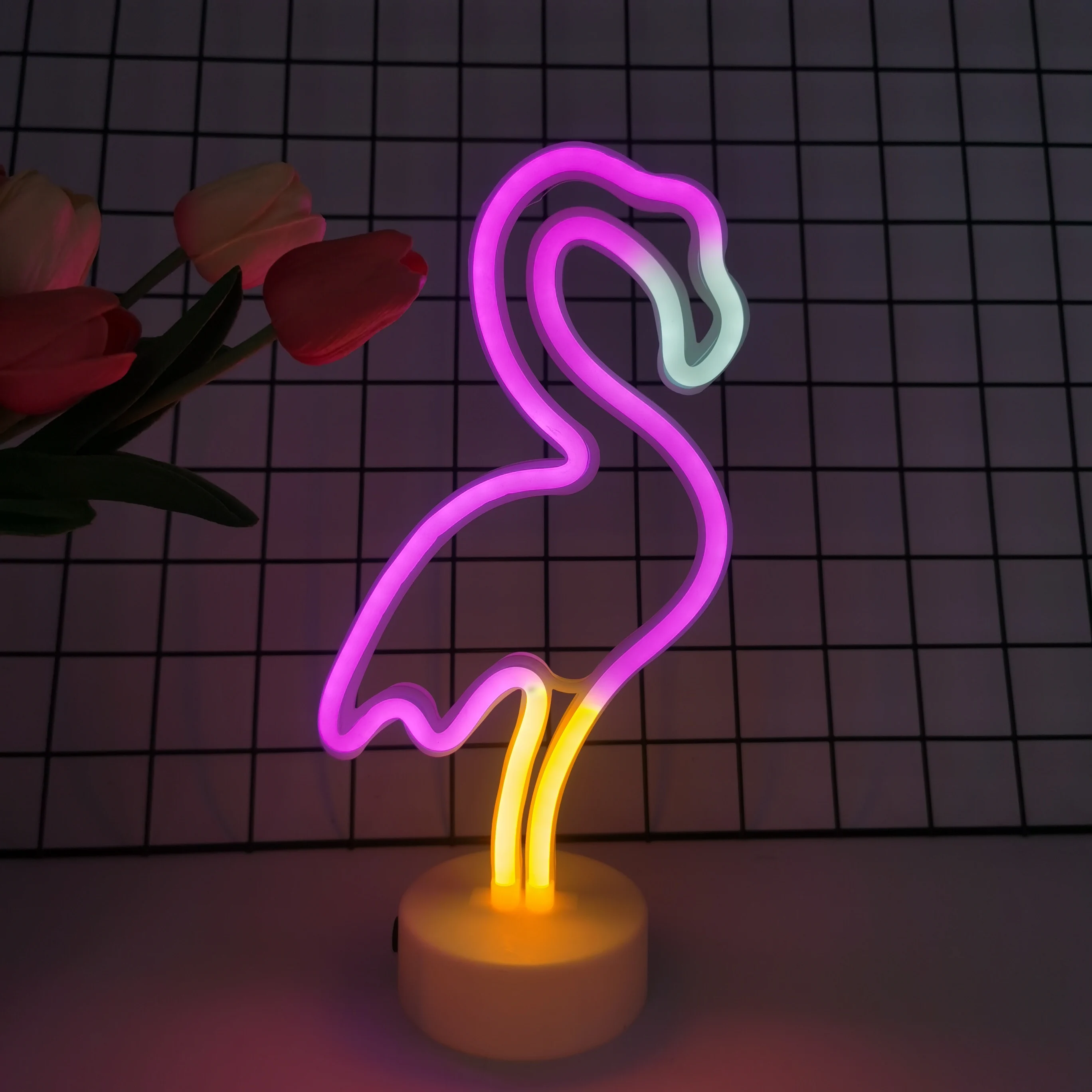 Flamingo neon lights, USB or battery powered, bedroom, birthday party, wedding, Valentine\'s Day, garden, home decoration light