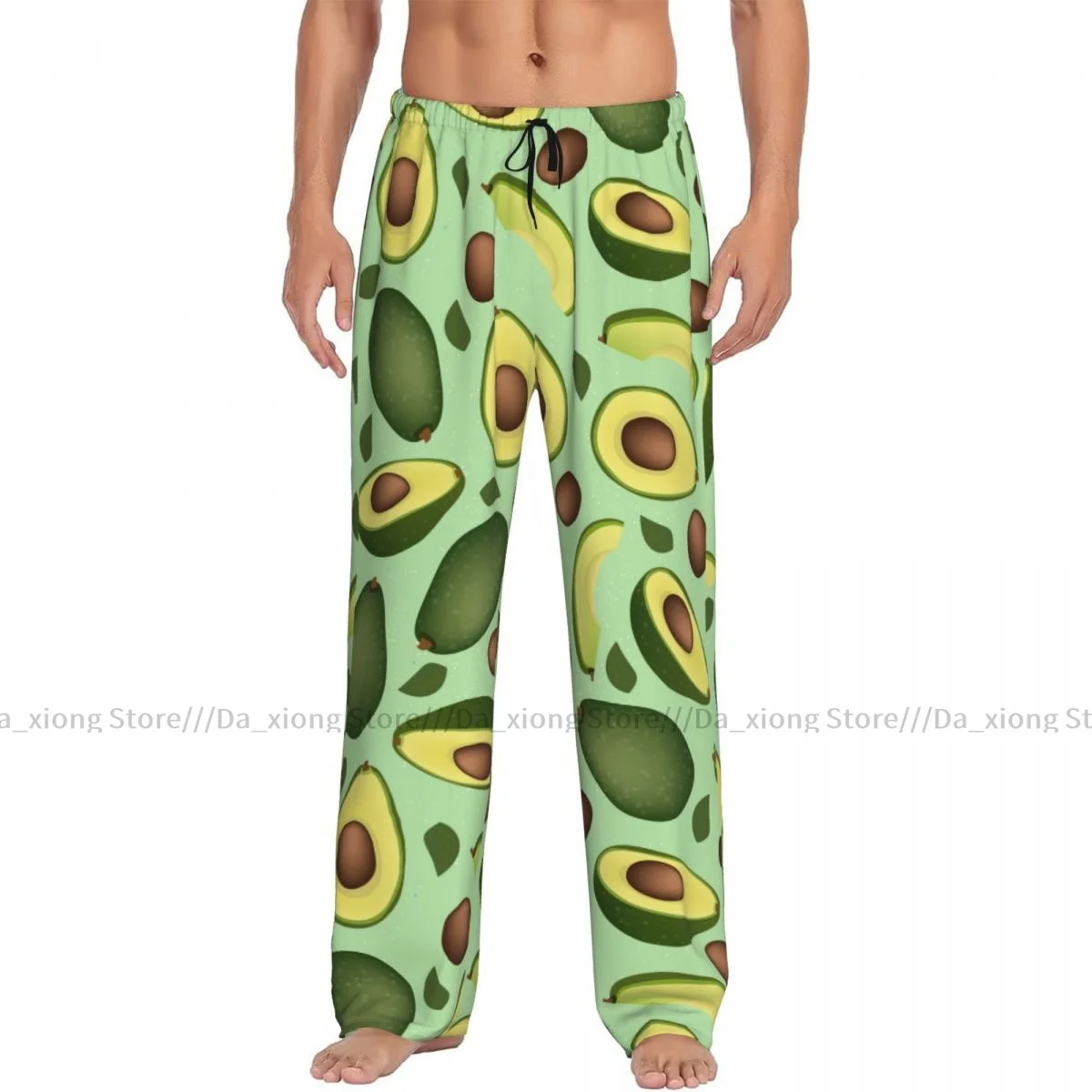 Mens Casual Pajama Long Pant Loose Elastic Waistband Ripe Avocado Cozy Sleepwear Home Lounge Pants