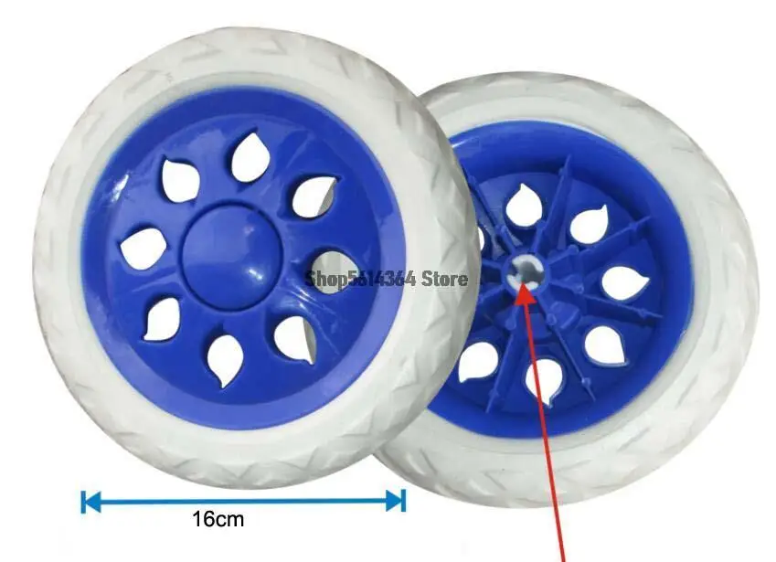 Carrito de la compra, ruedas de repuesto, 6,5 pulgadas, 16cm de diámetro, azul, 2 piezas