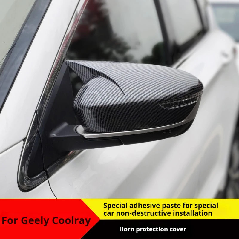 2pcs Car Exterior Horn Rearview Mirror Cover Automotive Parts Automotive Modification Parts For Geely Coolray Binyue 2018-2024