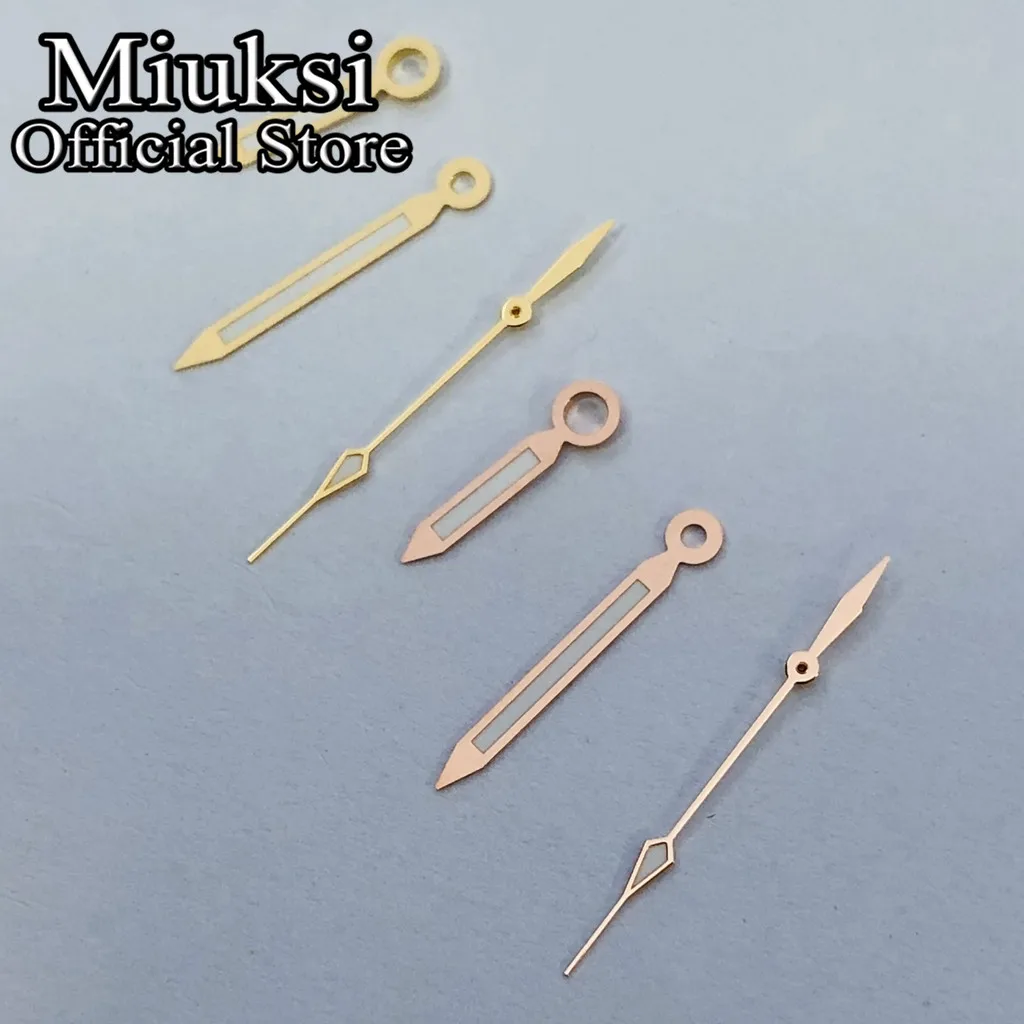 Miuksi silver blue gold watch hands green luminous fit NH35 NH36 ETA2824 2836 Miyota8205 8215 821A Mingzhu DG2813 3804 movement