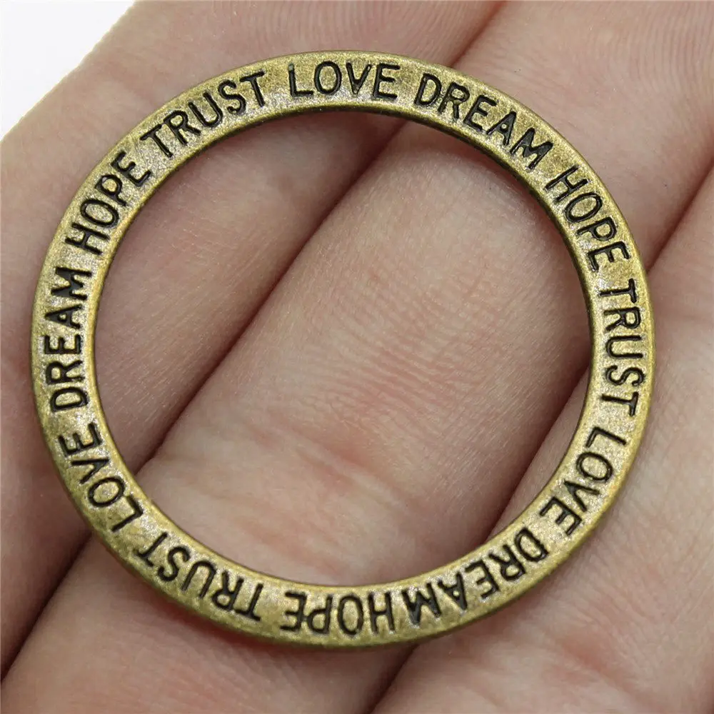 Jewelry Pendants Dream Trust Faith Love Circle Charms Wholesale Car Pendant 10pcs