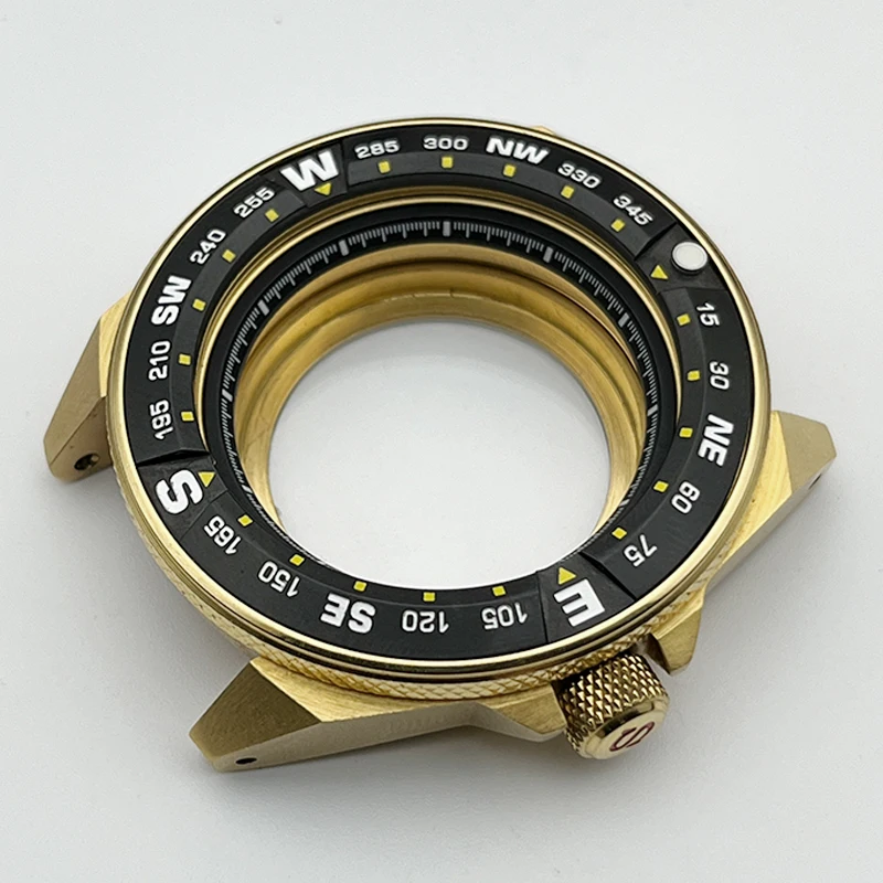 NH35 Case Samurai King Fits Nh35 Nh36 4r Japanese Automatic Movement Sapphire Mirror Dial 28.5MM Gold Watch Case