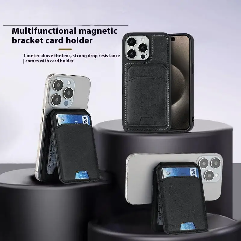 8. MagSafe lederen portemonnee met verstelbare standaard voor Phone16/15/14/13/12-serie, magnetisch