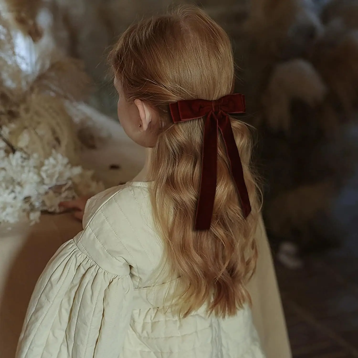 

4 Pcs Cute Velvet Bow Hairpins Set Children Girls Kids Hair Clips Pin Barrettes Accessories Hairclip Headdress Headwear Ornament