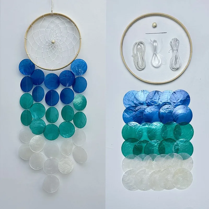 Dreamcatcher Shell Wind Chime DIY Craft Kit Handmade Hanging Ornament for Kids Kindergarten Art Project