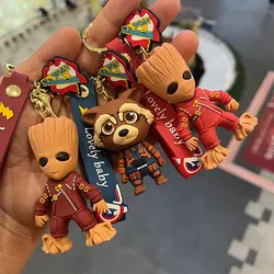 Marvel Guardians of The Galaxy Groot Rocket Raccoon Keychain for Women Men Fans