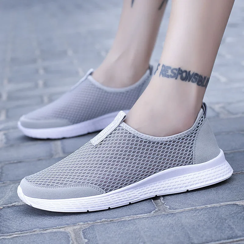 Summer Mens Walking Shoes  Lightweight Breathable Mesh Outdoor Casual Loafers Male Comfortable Unisex Loafers