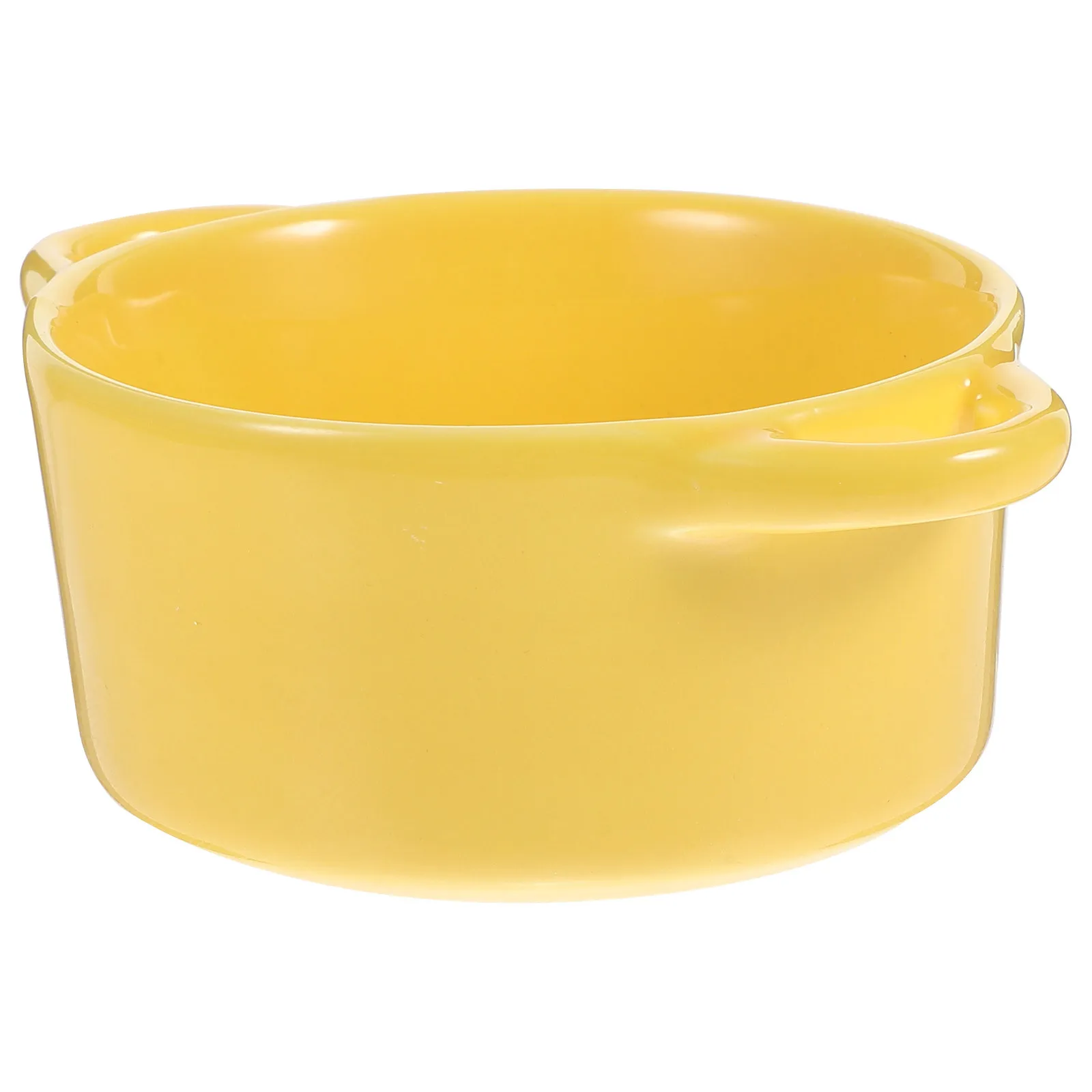 

1Pcs Ceramic Soup Bowl Double Handle Seamless Molding Multipurpose Dessert Pudding Salad Rice Soup Bowl for Kitchen