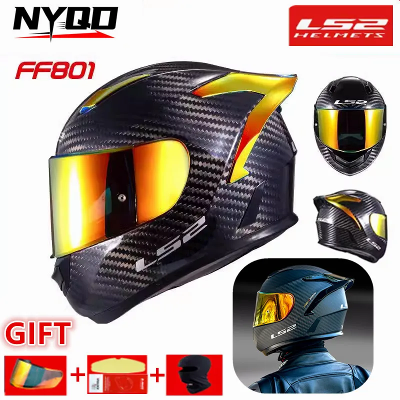 Original LS2 FF801 Motorcycle Helmet 6K Carbon Fiber Helmets Full Face Racing Helmet Motociclistas Capacete Cascos Para Moto