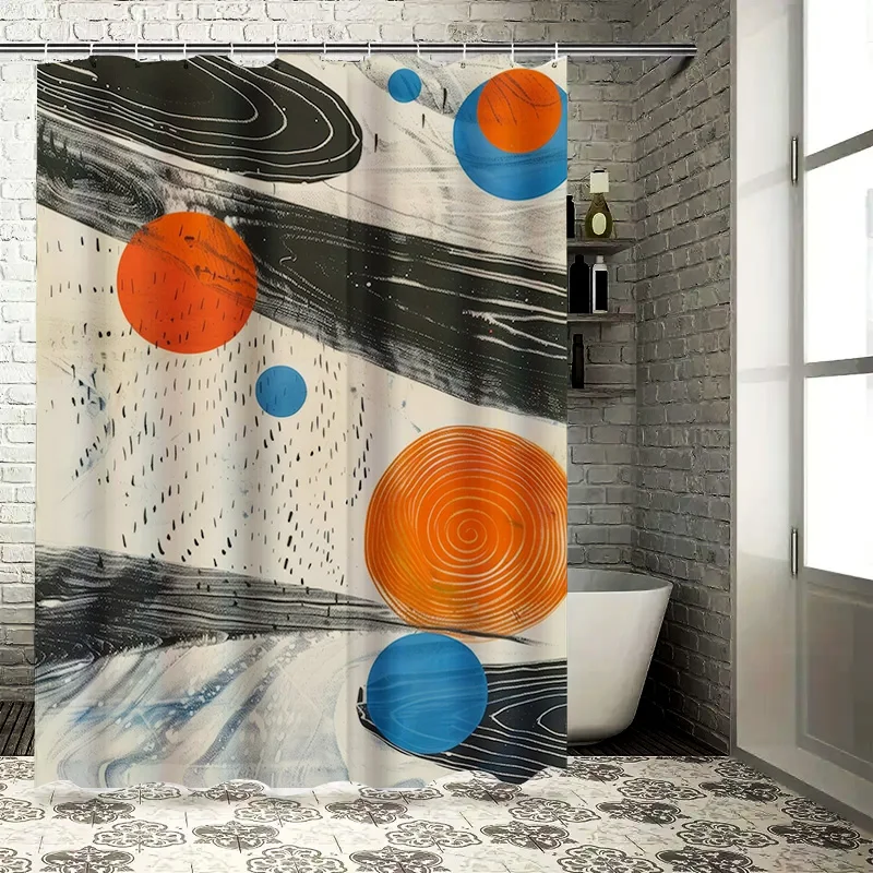 

Современный декор для ванной комнаты, синий, оранжевый, красный, занавеска для душа с рисунком солнечной системы для ванны, набор водонепроницаемых ковриков для ванной