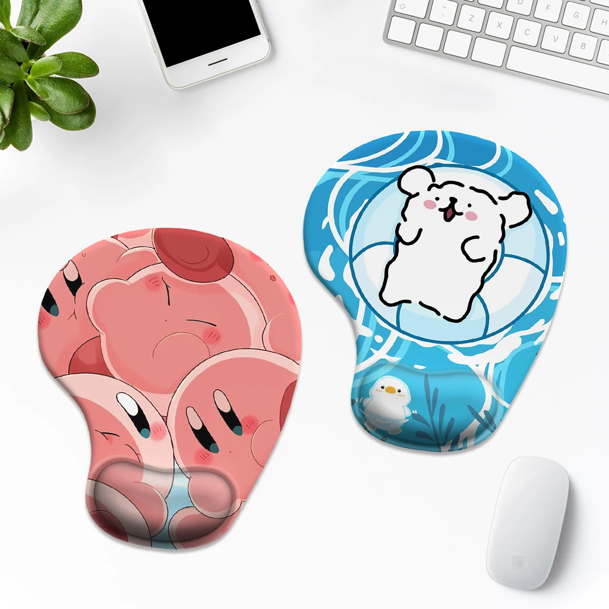 1pc Lovely Cartoon Bear Color Mouse Pad Wrist Ergonomic Soft Anti-Slip Wrist Rest Support Mat Computer Mouse Pad for Office  PC