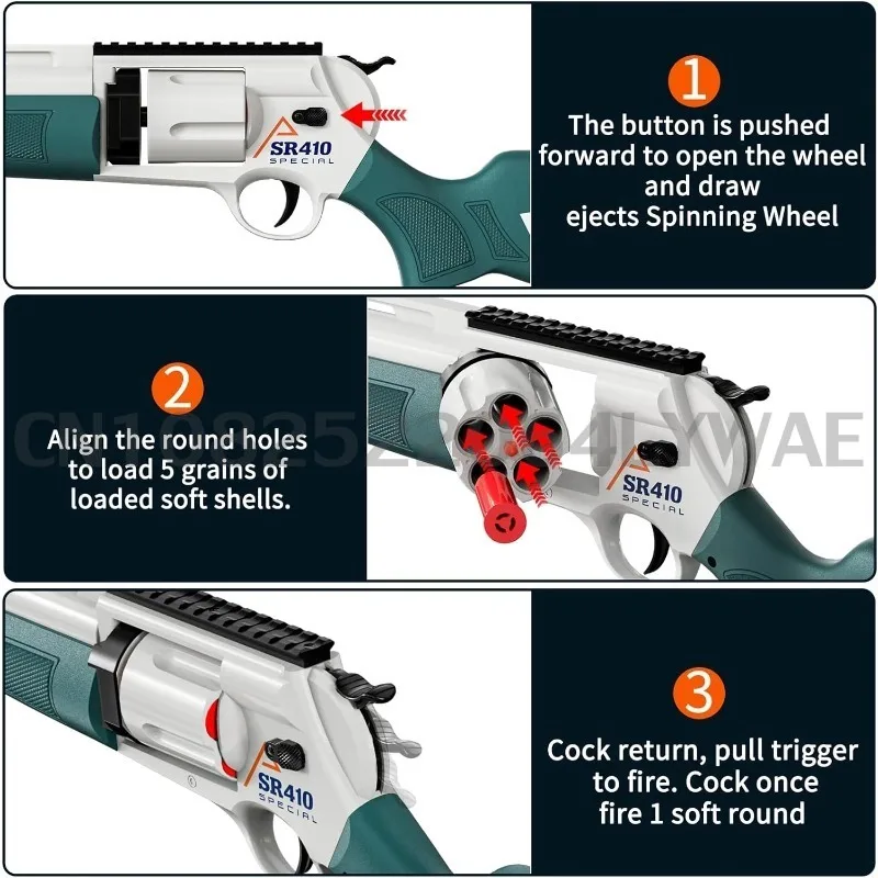 Shell Throwing Airsoft Rifle Toy Guns for Boy Foam Blaster Enhanced Revolver Outdoor CS Soft Bullet Toy Kids 2024 Christmas Gift