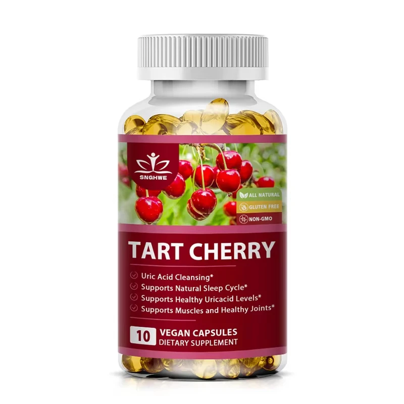 

Капсула Tart Cherry Очищение мочевой кислоты премиум-класса, поддержка суставов и восстановление мышц, здоровый цикл сна с мелатонином и проантоцианидами