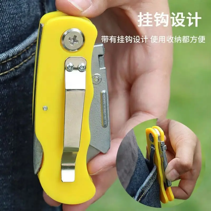 Utility Knife Electrician Retractable Sharp Cut Heavy-duty Folding Knife Aluminum Plastic Handle Blade With Lock Portable Set