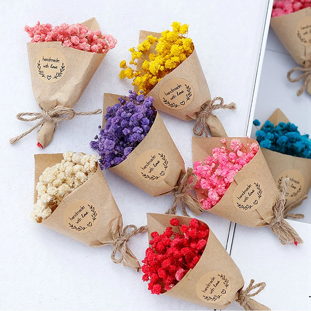 Wedding Party Favors Mini Gypsophila Bouquets Set Dried Flowers Bouquet Wedding Table Centerpieces Bridesmaid Flower