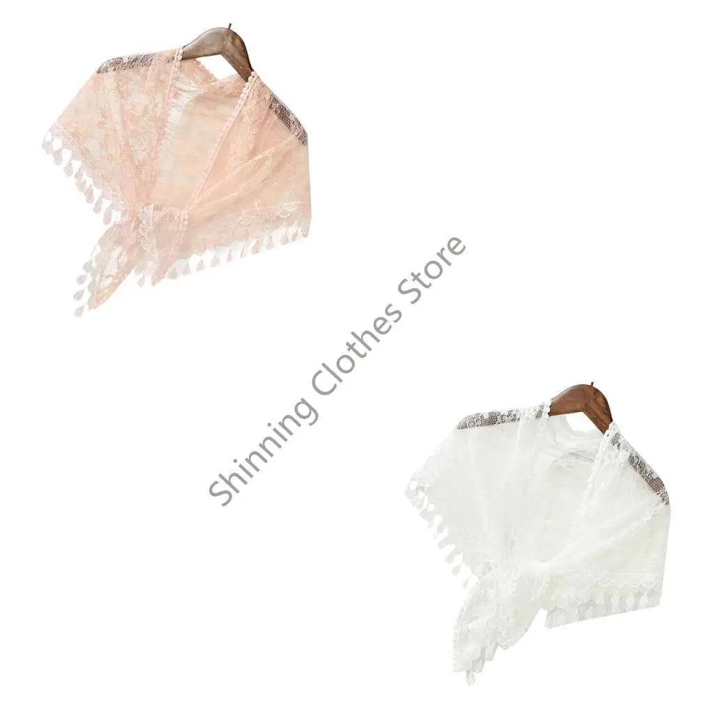 

M68A Кружевной шарф Воздушная полиэфирная ткань для женского повседневного использования Легкий в уходе головной убор Идеально и