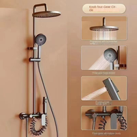 Shower Head Set/ 59A Precision Copper Body 4 Types Of Water Outlets And Air Pressurization Function Showerhead With Top Spray