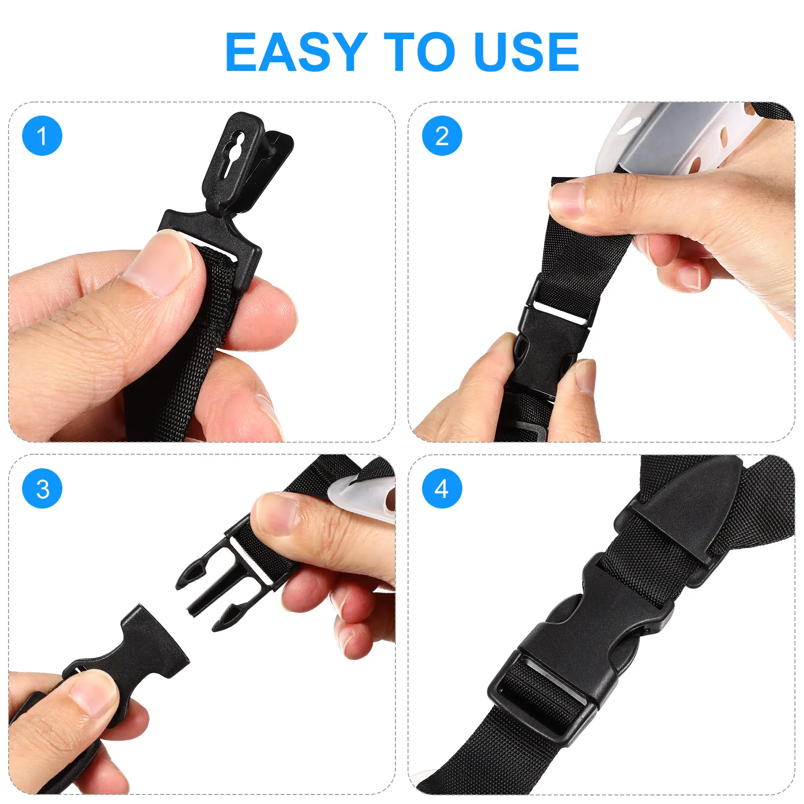 2pcs Universal Hard Hat Chin Strap for Construction Safety Helmets – Black