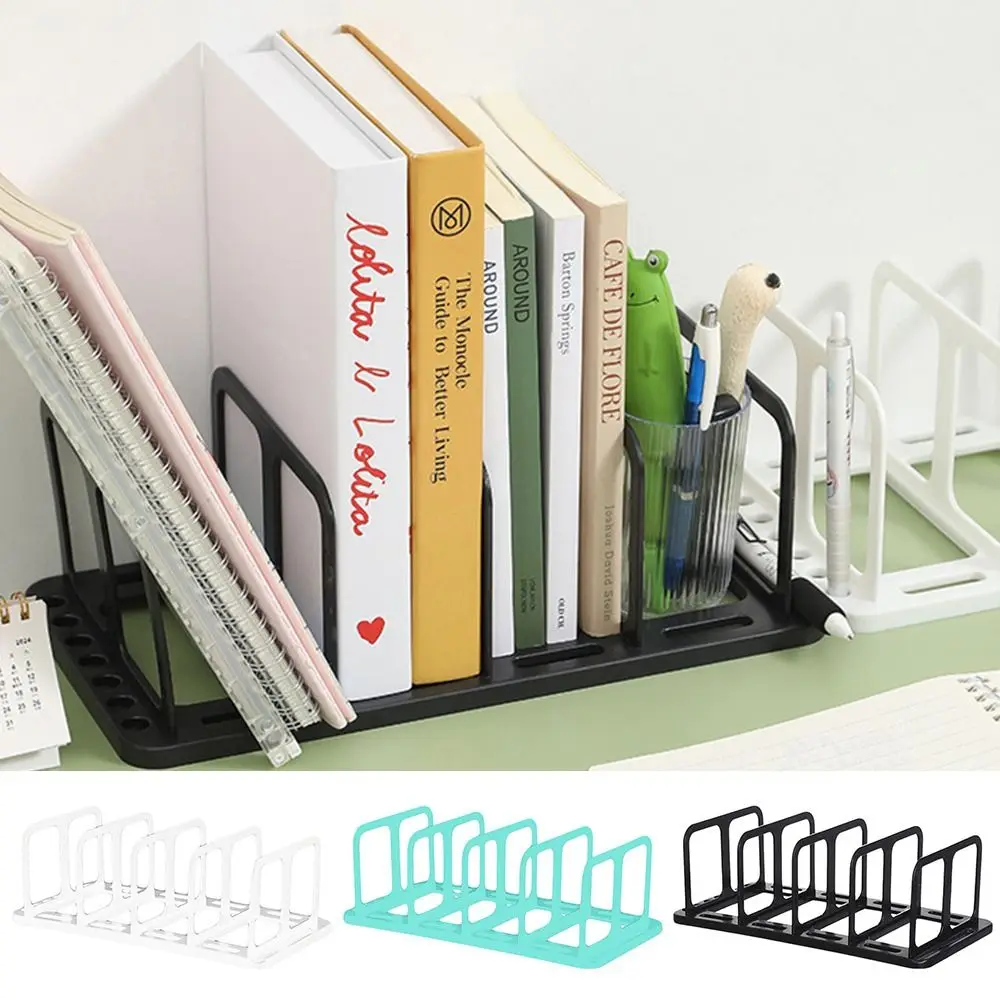 Desktop Bins Desktop Book Stand Compartments Storage Classification Layered Book Shelf PP Removable Folder Storage Rack Student