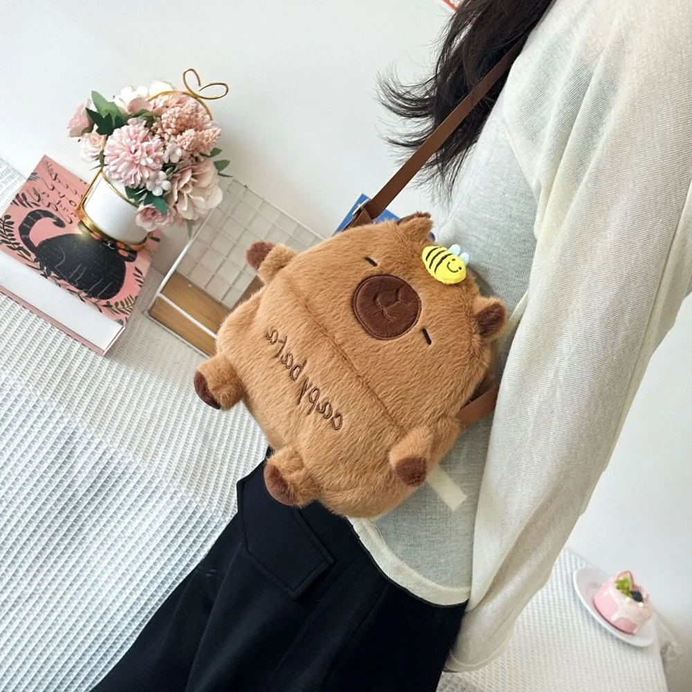 

New Cartoon Capybara Crossbody Phone Bag Large Capacity Shoulder Bag Zipper with Adjustable Strap Storage Bag
