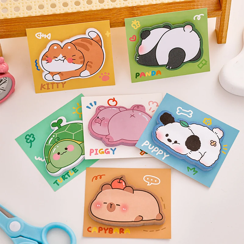 30Sheets Cute Cartoon Animal Sticky Notes Kawaii Student Sticky Note Creative N Times Stationery Label Notepad School Supplies