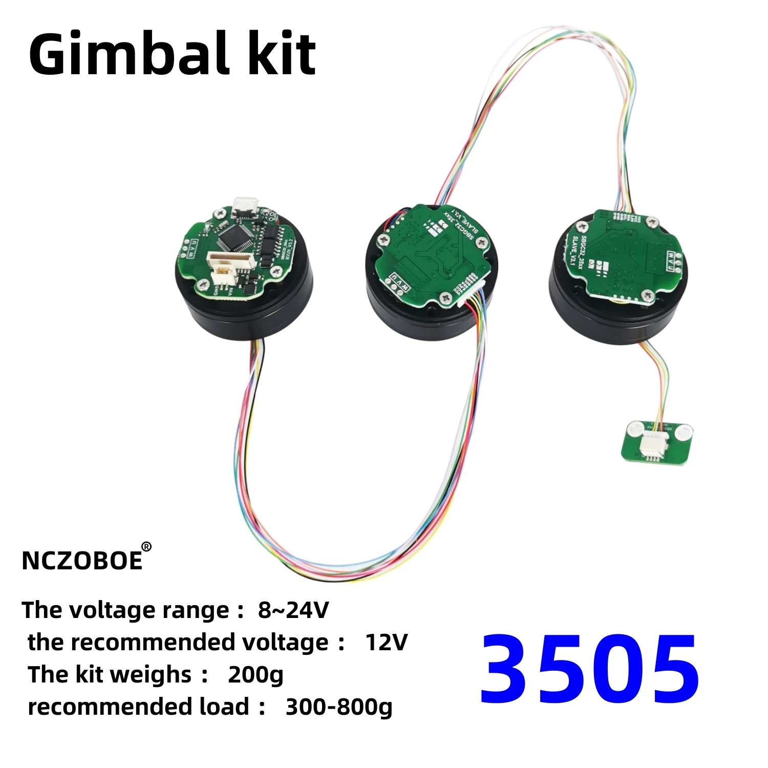 NCZOBOE 3-Axis Stabilized Controller BaseCam SimpleBGC 32-Bit Split Gimbal Modular Controller