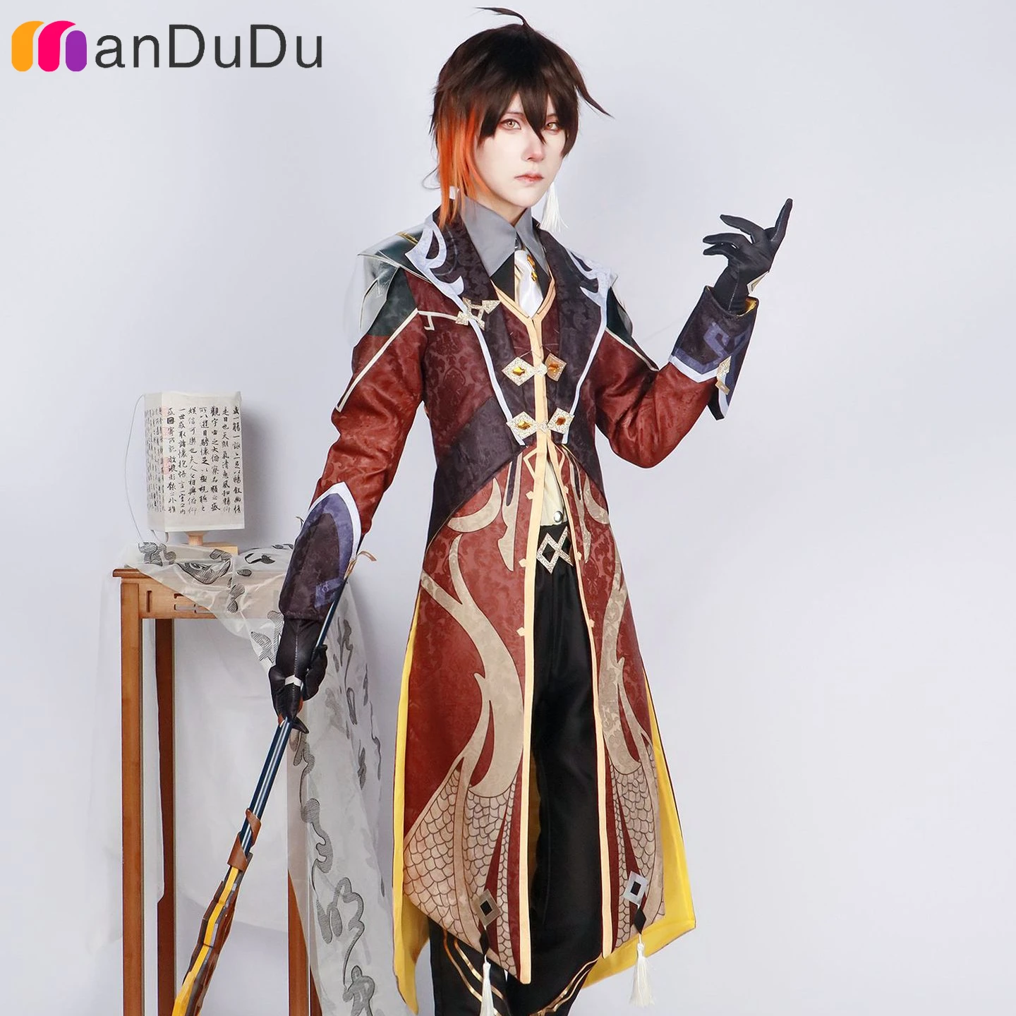 

Игра GenshinImpact Zhongli Morax Geo Daddy Косплей Костюм Ролевая игра Comic Con Униформа Хэллоуин Парики Анимационный реквизит