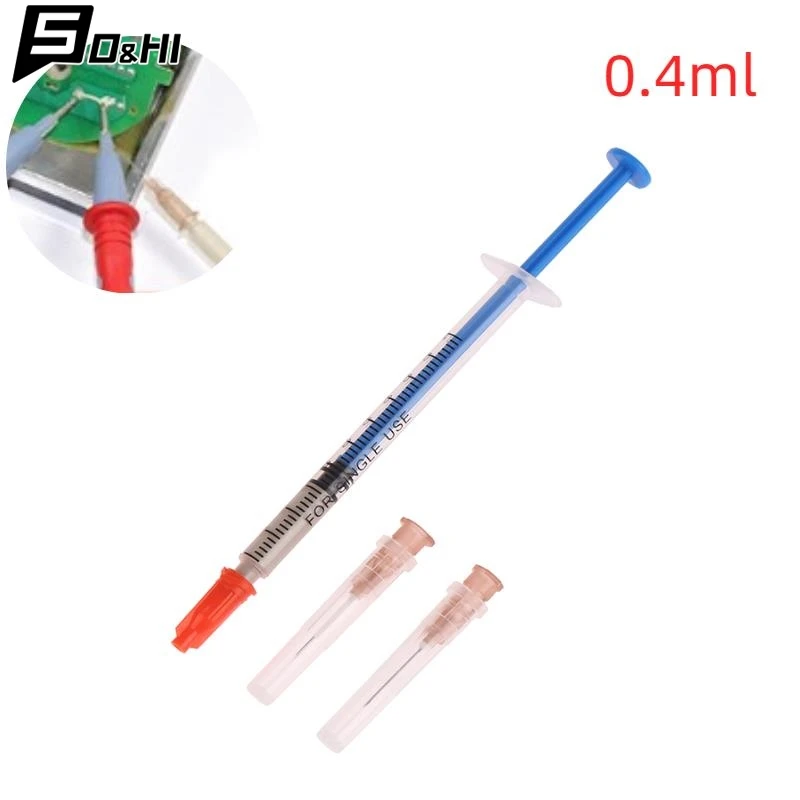 1Pc 0.4MM Conductive Adhesive Glue Silver Paint Pen With 2 Needles For PCB Rubber Repair Conduction Connectors Board Repair Tool