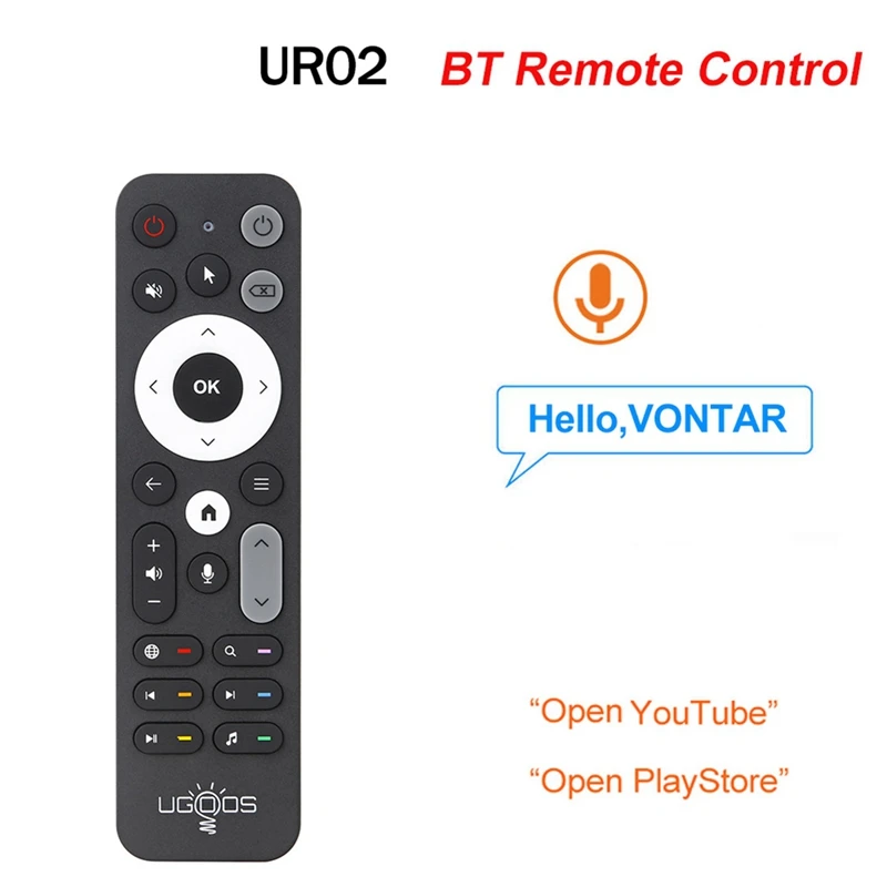 Ur02 substituição de controle remoto de voz bluetooth para ugos am8 pro am6b am6 plus x4 x4q cubo pro extra tox1 tox3 tox4
