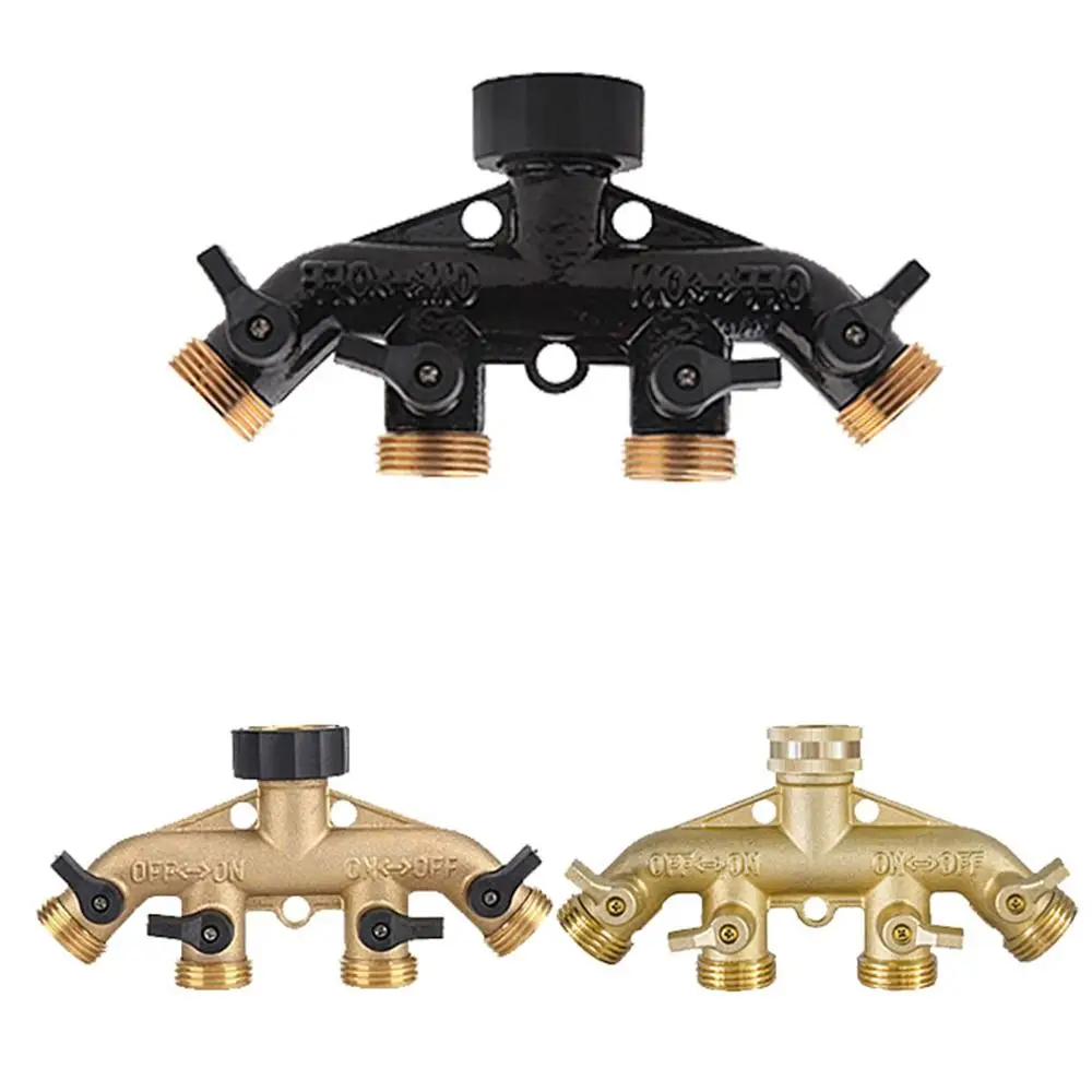 多機能真ちゅう製蛇口ダイバータ,ボールバルブ,マニホールドウォーターセパレーター,調整可能なスイッチ,耐久性のあるスイッチ,4方向,3/4インチ