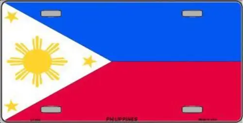 Philippines Flag License Plate Metal Tin Sign Picture Plaque for Art Wall Decor