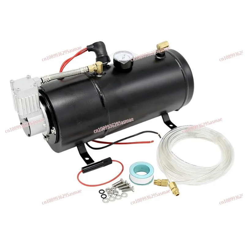 

Компрессор для пневматического клаксона 12В/24В с ресивером 3л, универсальный воздушный насос для модификации грузовых клаксонов
