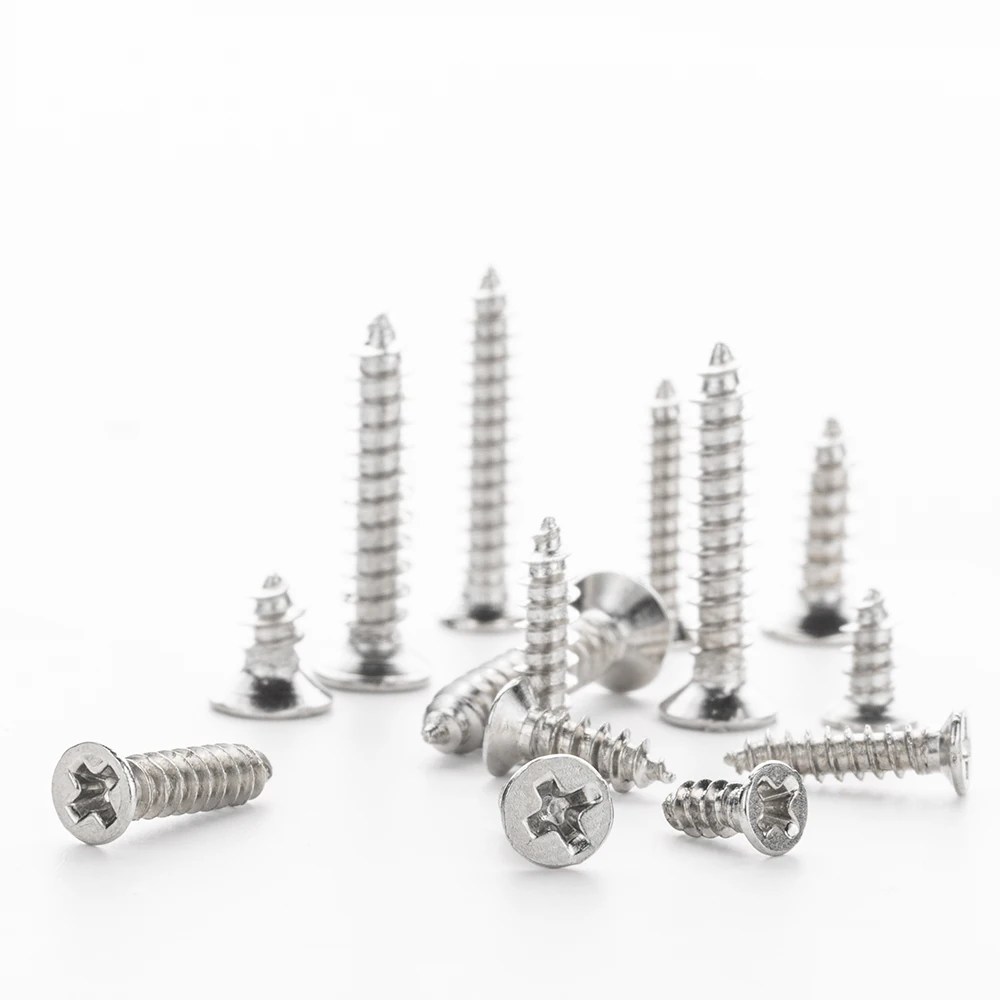 20-100Pcs Cross Flat Head Self-tapping Small Screw M1 M2 M2.5 M3 M3.5 M4 M5 Nickel Plated Electronic Micro Screw for Computer