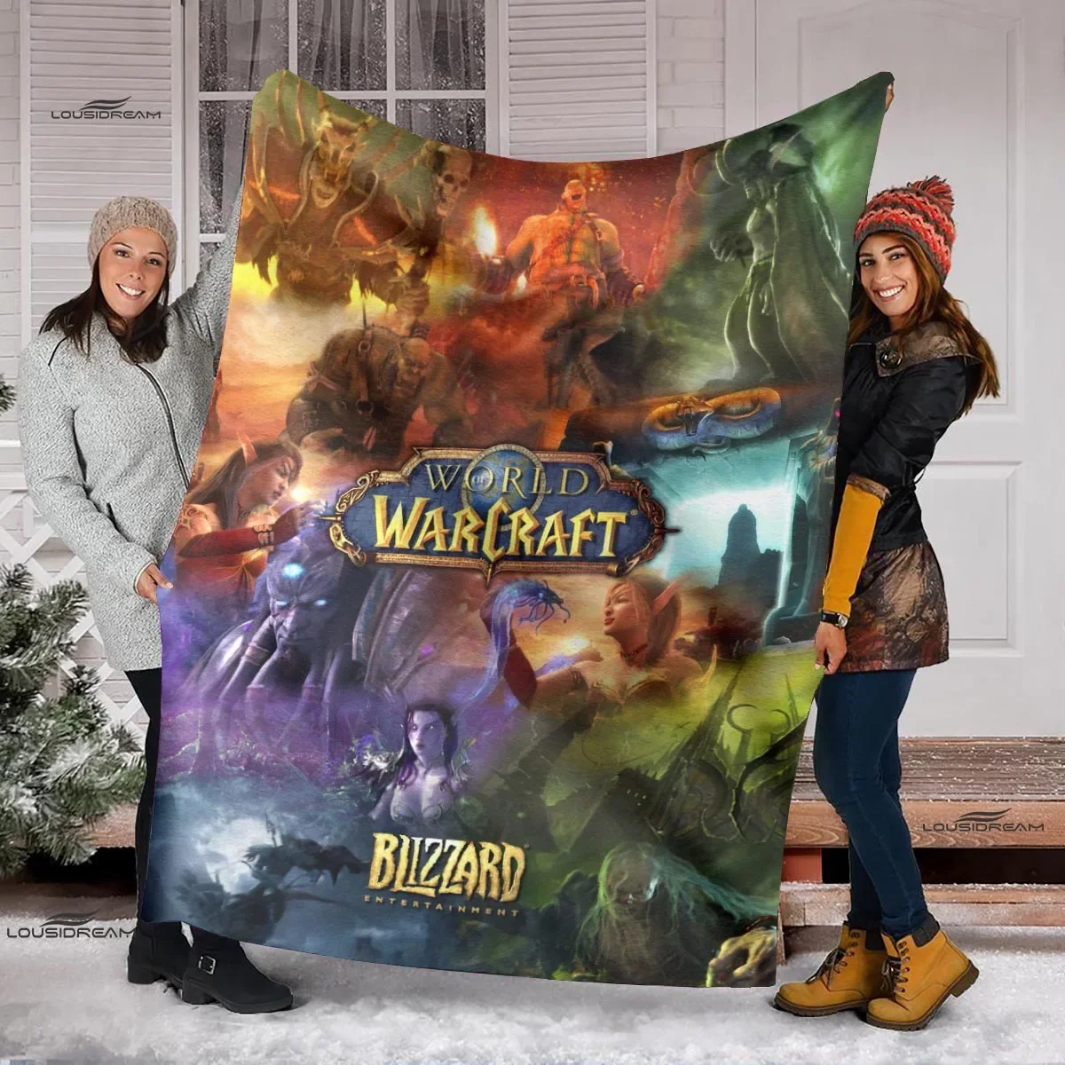 World of Warcraft Blanket Flannel Blanket Soft Fleece Illidan Lich King Throw Blankets Couch Sofa Bedspread Blanket Tv Blanket