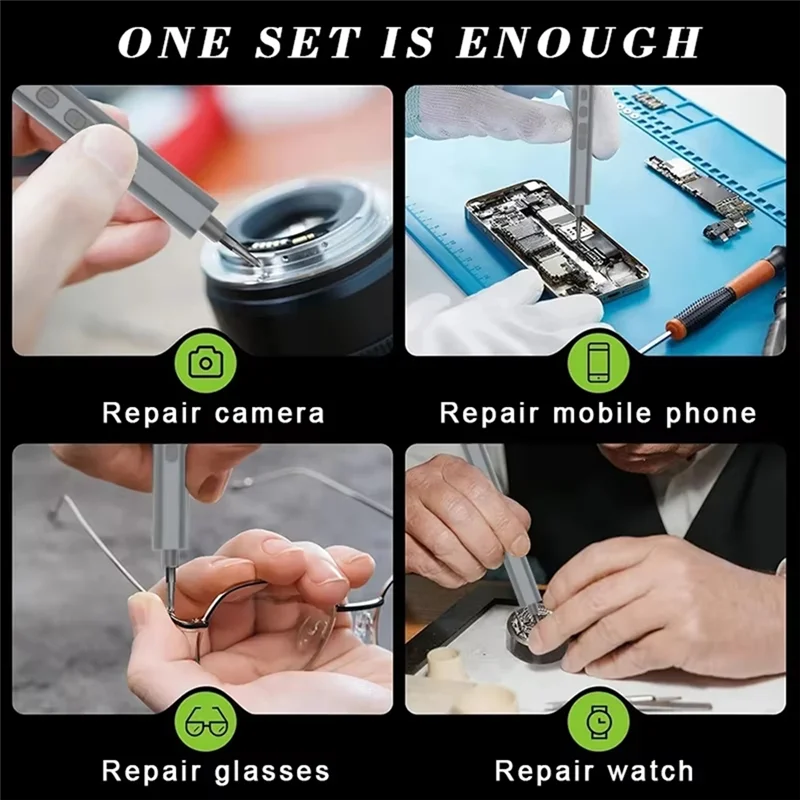 

ABFY-Electric Screwdriver Set Magnetic Screw Driver Bits Professional Repair Men's Tools Kit For PC Watch Camera