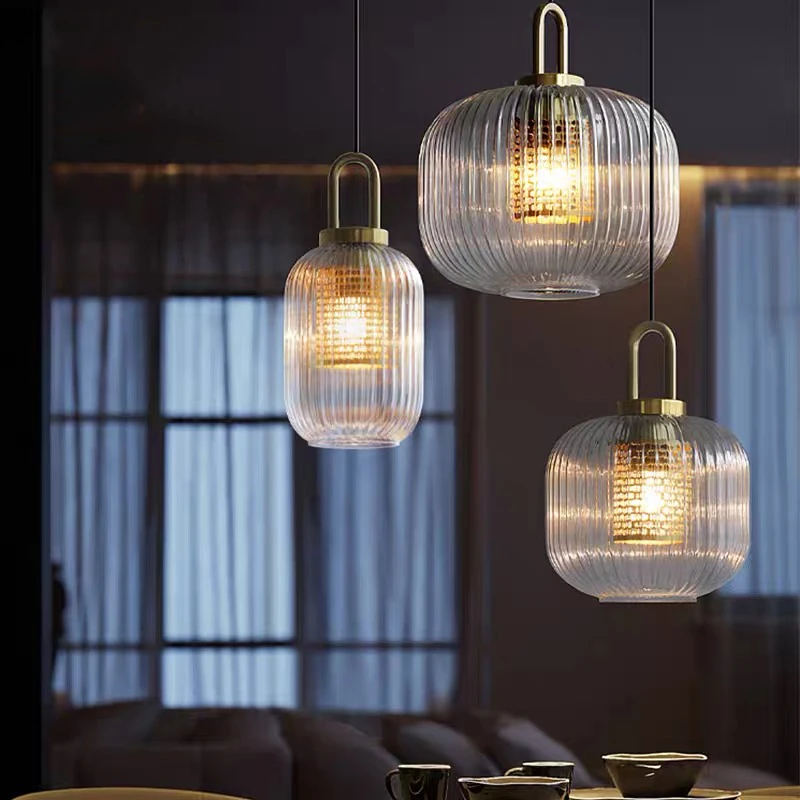 

Glass Pendant Lamp Modern LED Hanging Light for Dining Room Bedroom Bedside E27 Indoor Suspension Luminaire Droplight