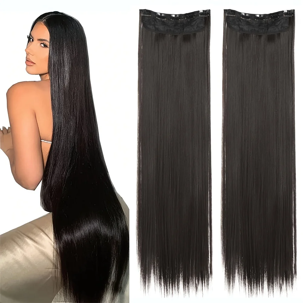 Long Straight Hair 5 Clips Hair Extensions Ponytail Extension For Ladies Girls 40/24 Inches Clip In Extensions