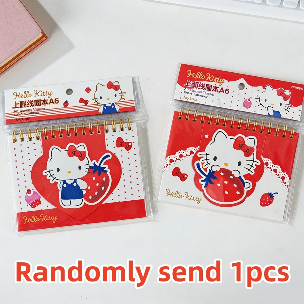 Genuine Sanrio Hello Kitty A6 Top Flip Spiral Notebook Cartoon KT Cat Portable Planner For Class Notes Homework Study Reminders image 3