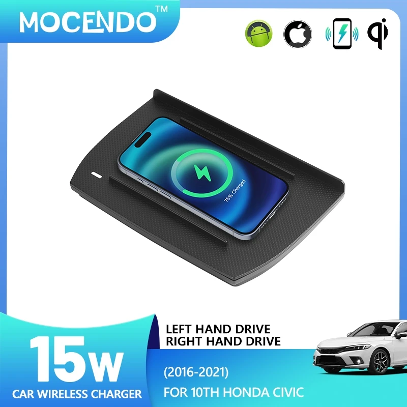 

For Honda Civic 2016-2021 15W QI Wireless Car Charger Fast Charging OEM Fit with Phone Holder Car Accessories
