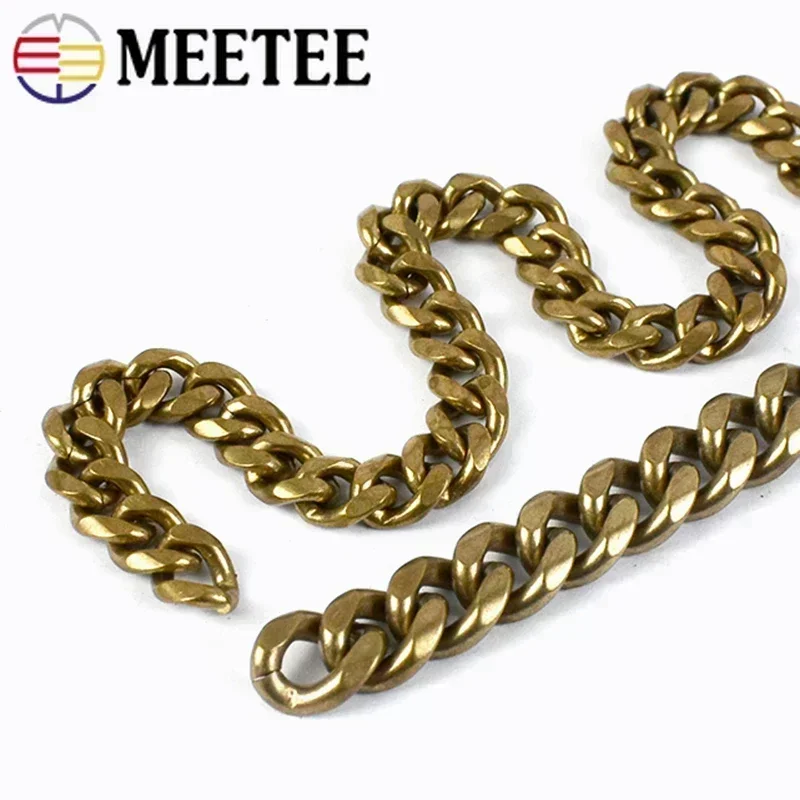 50/100cm Solid Brass Chain Buckle Men Belt Pants Keychain Hook Trousers Jeans Wallet Chains Bag Strap Link Clasp Accessories