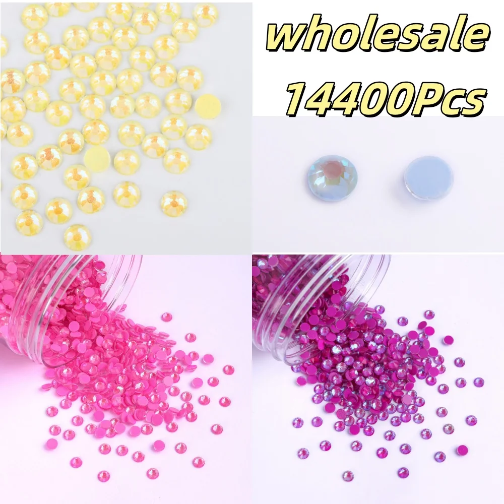 Wholesale Mocha Fluorescence Series Glass Round Rhinestones 14400Pcs/Bulk Bags Flatback Crysatl For Crafts DIY Accessories