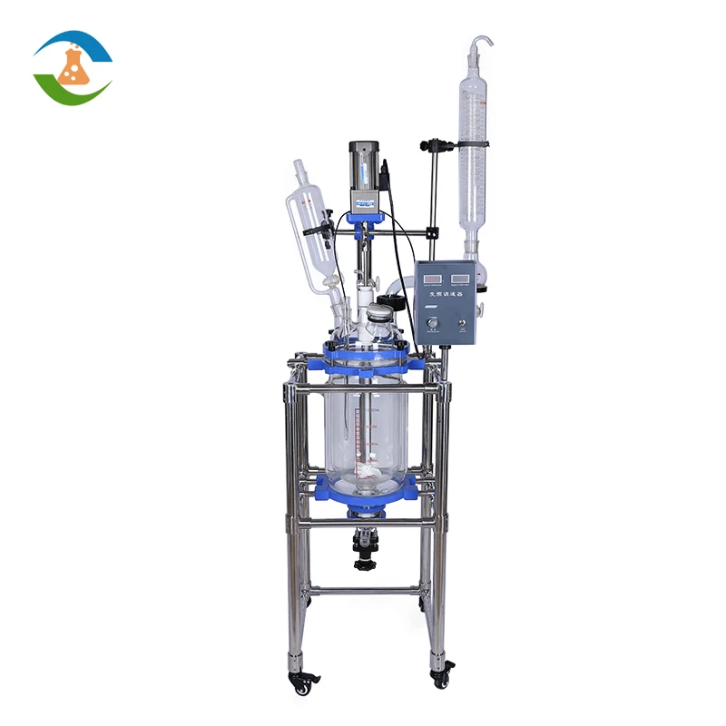 Jacketed Agitated Glass Reactor Double Glazing Reaction Kettle Laboratory Glass Reactors