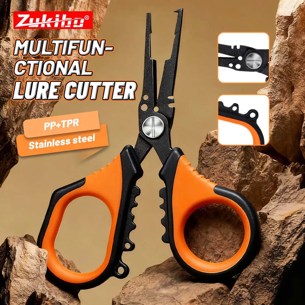 

ZUKIBO плоскогубцы для рыболовной приманки, ножницы, многофункциональные рыболовные плоскогубцы, аксессуары, противоскользящая ручка, покрытие из ПТФЭ, устойчивое к коррозии