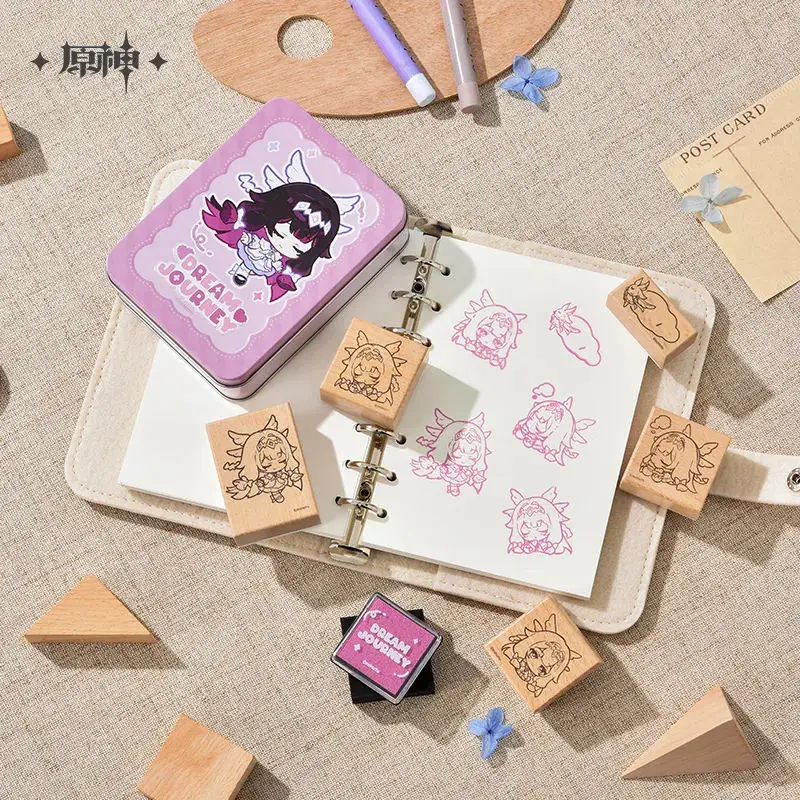 [Genuine]miHoYo Game Genshin Impact Columbina Badge Lanyard Signboard Anime Seal Folder Storage Box Decoration Cosplay Xmas Gift view 4