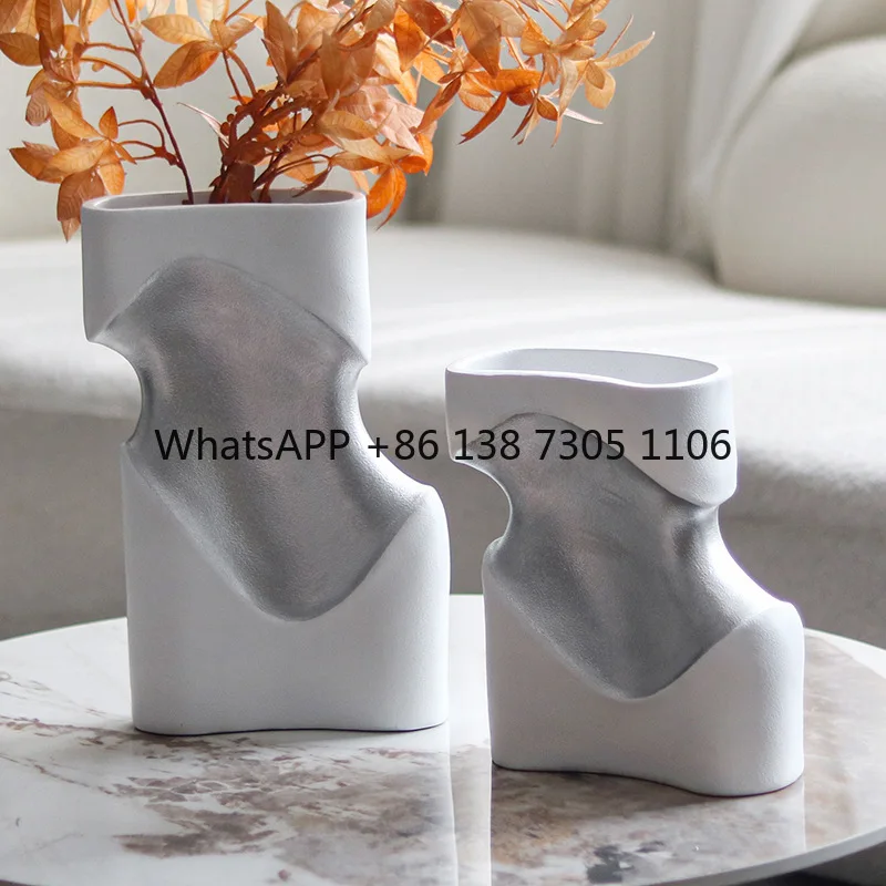 

Simple light luxury special-shaped vase ornament hotel display cabinet abstract flower utensil desktop soft decoration jewelry