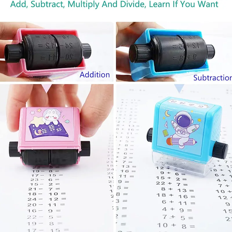 Roller Digital Teaching Stamp Addition Subtraction Multiplication Division Seal Roller Stamp Within 100 Teaching Math Practice
