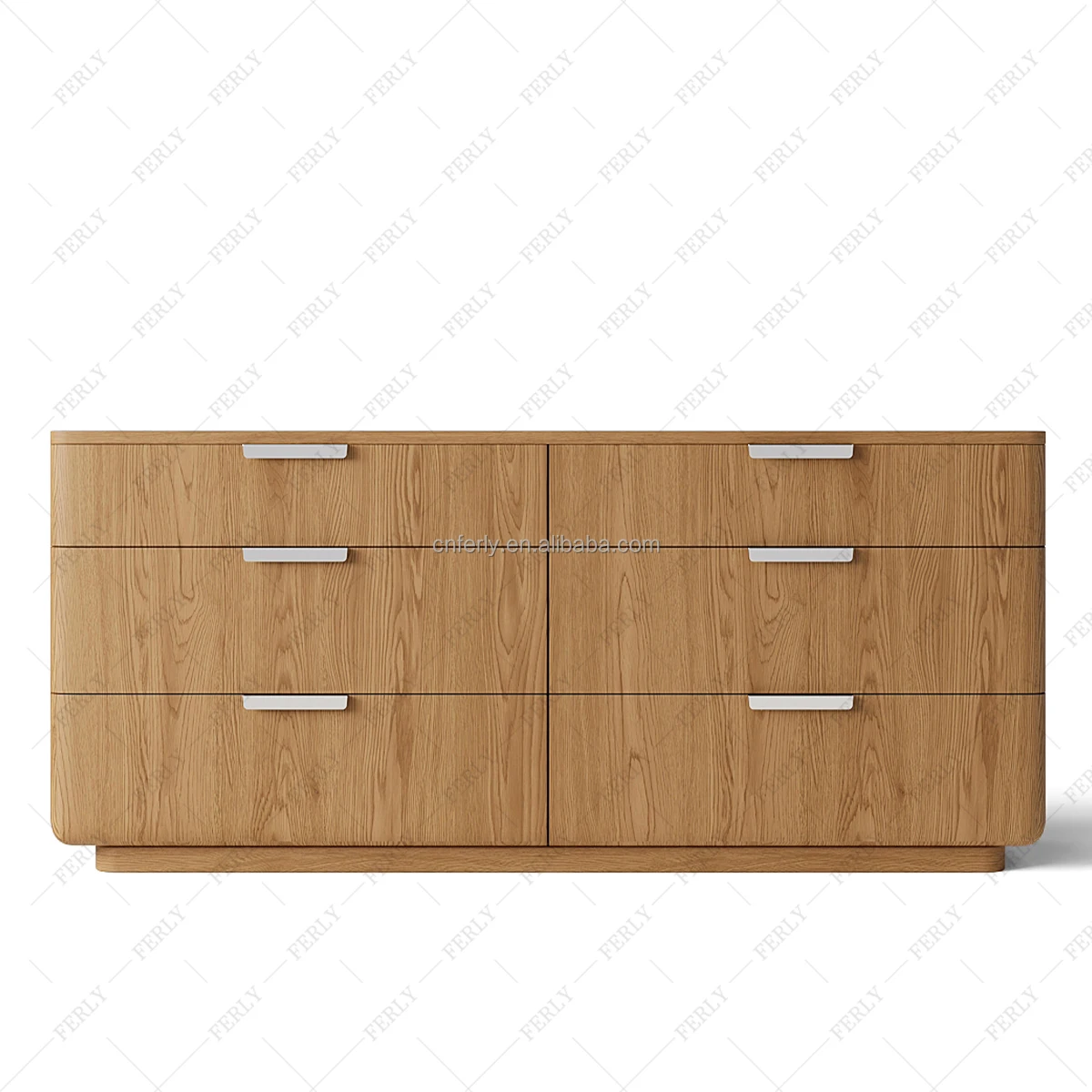 

2024 solid wood oak 6-drawer dresser, large storage space with bedroom living room cabinets