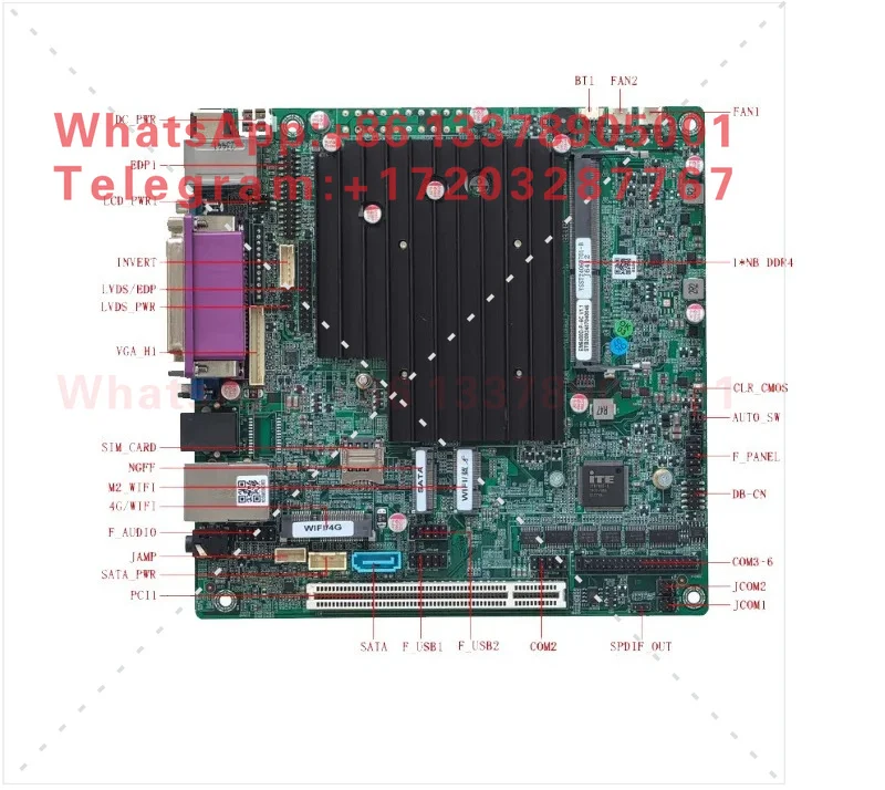 12th generation J6412 cash register integrated machine 17x17 industrial control computer motherboard with PCI slot